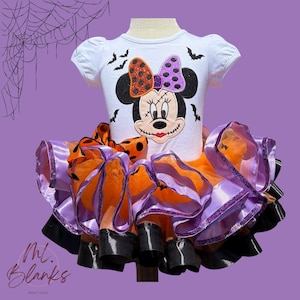 Halloween Minnie Mouse Tutu Outfit: Spider & Bat Party Costume