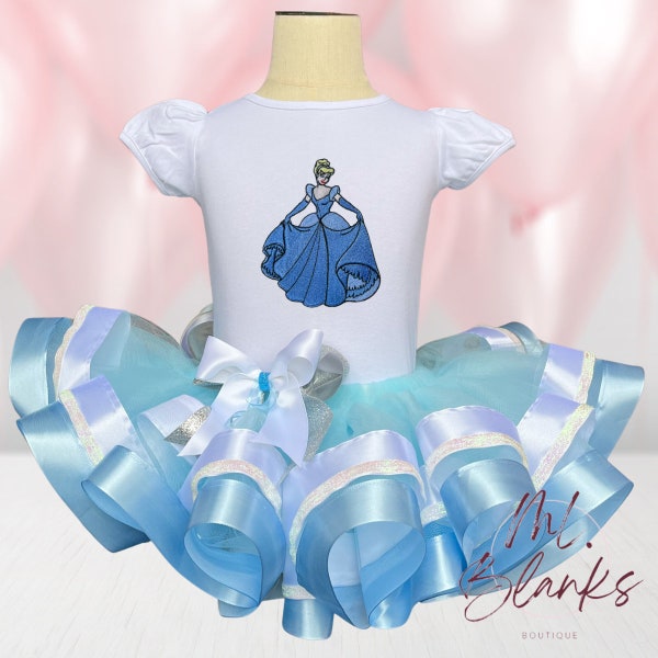 Princess shirt, Princess tutu, tutu, princess outfit, Princess birthday, embroidered, custom made, ribbon tutu, fluffy tutu,