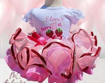 Berry 1st Birthday tutu, Strawberry tutu, Strawberry Birthday,