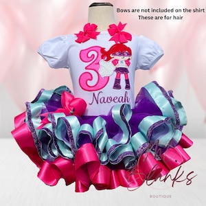 Superhero Birthday Tutu Outfit: Embroidered Girl&#39;s Shirt