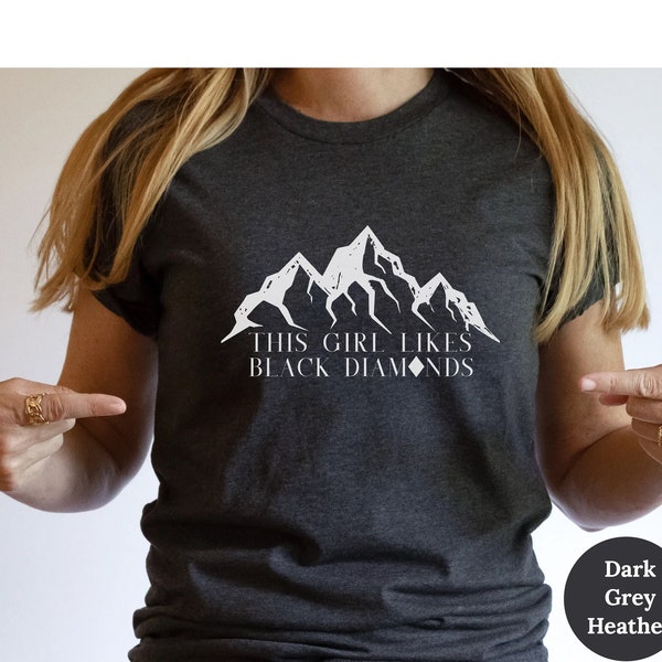 Black Diamond Tshirt, Women's Skiing Shirt, Christmas Gift for Her, Girl Trip Shirt, Winter Sports, Christmas Shirt, Double Diamond Ski, Ski