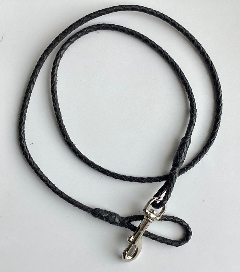 Black Braided Kangaroo Leather Dog Show Lead Etsy