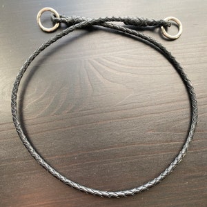 Collar de exhibición para perros con encaje de piel de canguro trenzada