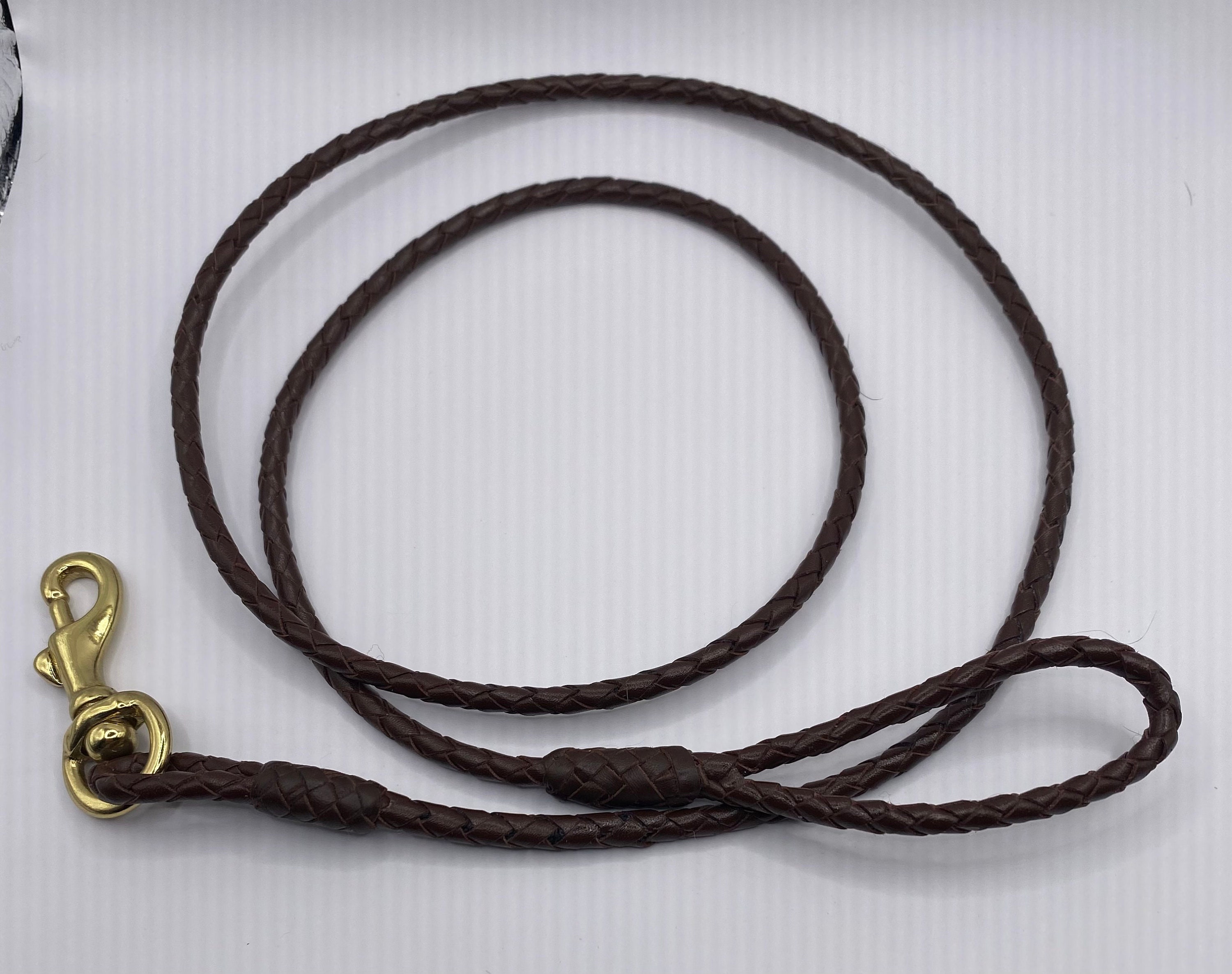 Brown Braided Kangaroo Leather Dog Show Lead Etsy