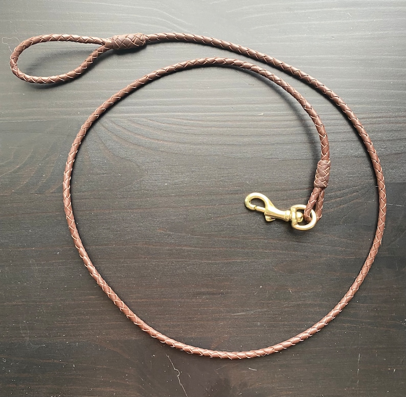Brown Braided Kangaroo Leather Dog Show Lead Etsy