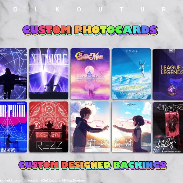 Custom Photocards | KPop, Anime, EDM, Pop, Gaming | Custom Designed Backs | Freebies Included