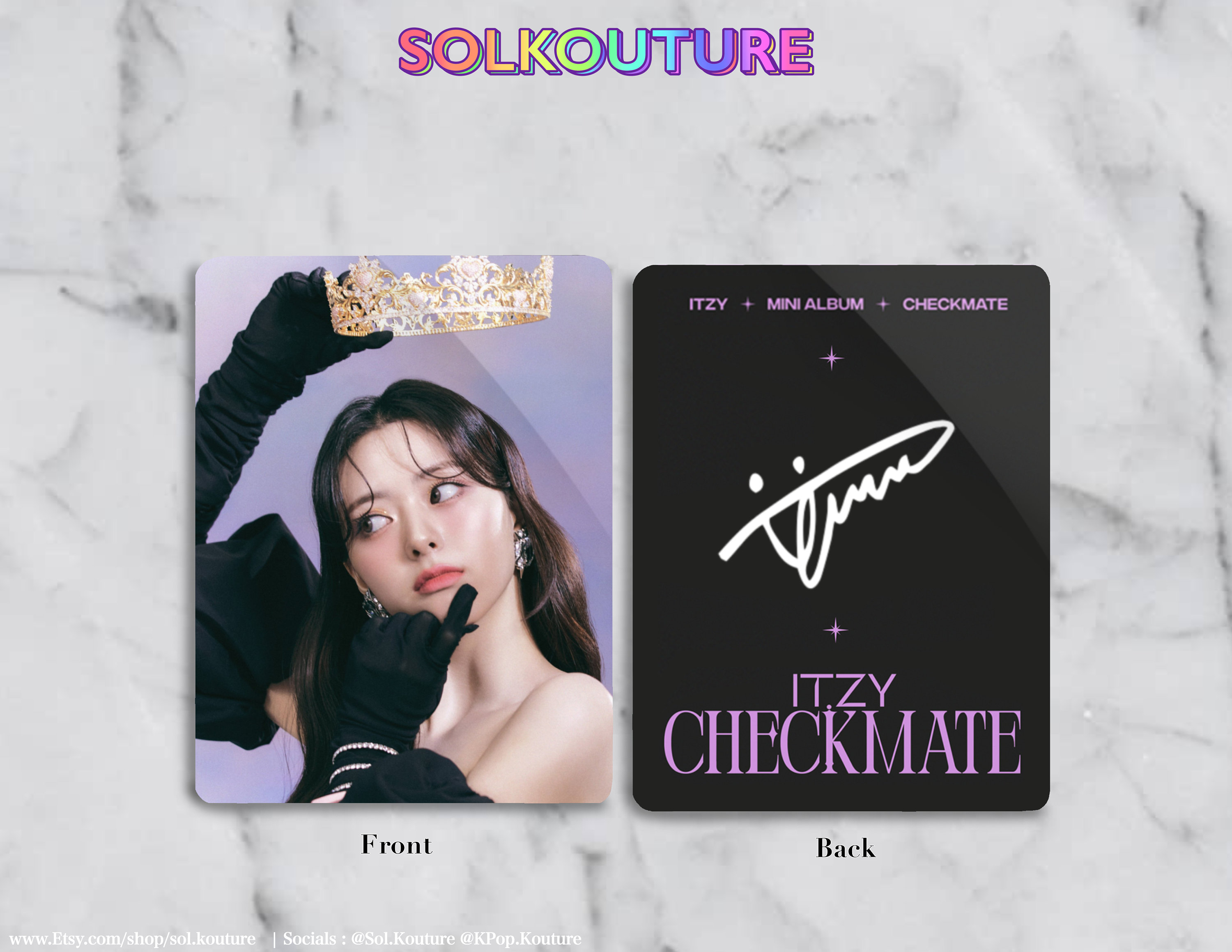 ITZY Checkmate Sneakers Kpop Photocards Purple Version 