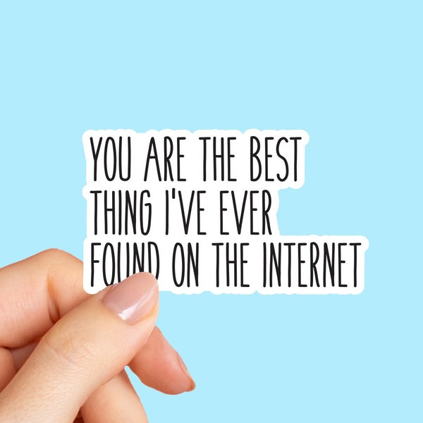 You're the best thing I found on the internet, Boyfriend gift, Girl friend gift, Waterproof Sticker, Funny stickers, Laptop Sticker