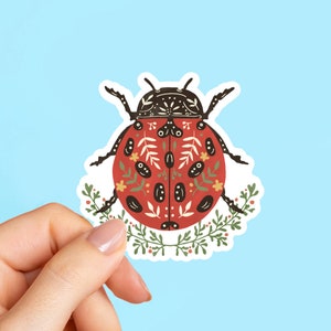 3 Ladybug Vinyl Matte Paper stickers - Bugs - Scrapbooking - Laptop Decal  - Best Seller - Nature - Insect