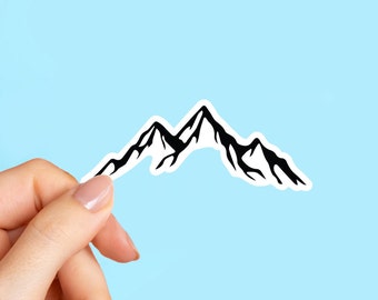 mountains outline stickers, laptop stickers, funny stickers, laptop decals, camp tumbler stickers, water bottle sticker