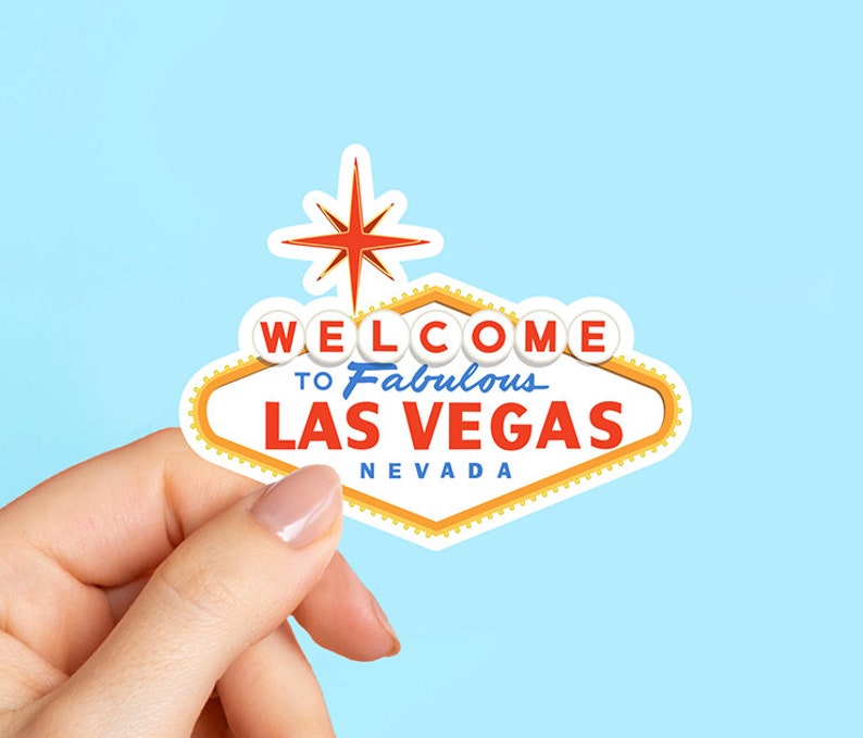 Las Vegas Stickers, Nevada Stickers, Travel Stickers, Vinyl stickers, Aesthetic stickers, Water bottle sticker, Laptop sticker image 1