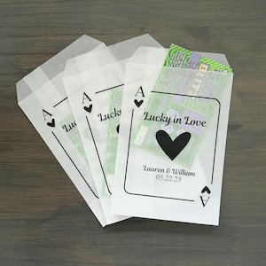 Sacs de cadeaux de mariage Lotto, sacs de loterie porte-bonheur, billet de loto cadeau de mariage, mariage à gratter, sacs de cadeau Ace uniquement