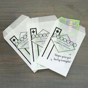 Sacs de cadeaux de mariage Lotto, sacs de loterie Get Lucky Tonight, billet de loto de faveur de mariage, mariage à gratter, sacs de cadeaux Vegas uniquement
