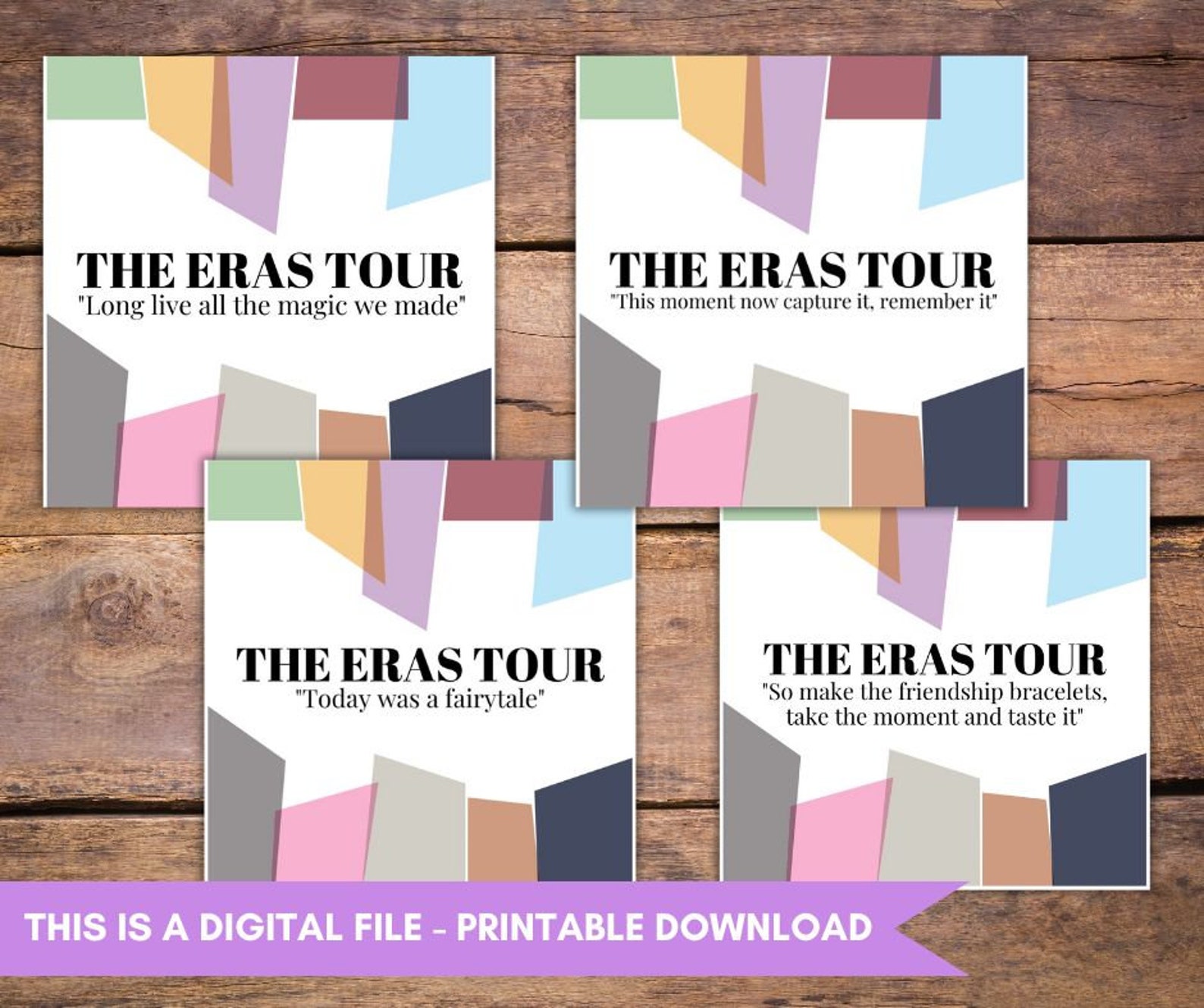 Eras Tour Shadow Box Printable Background, Friendship Bracelet Display, Taylor Inspired Merch