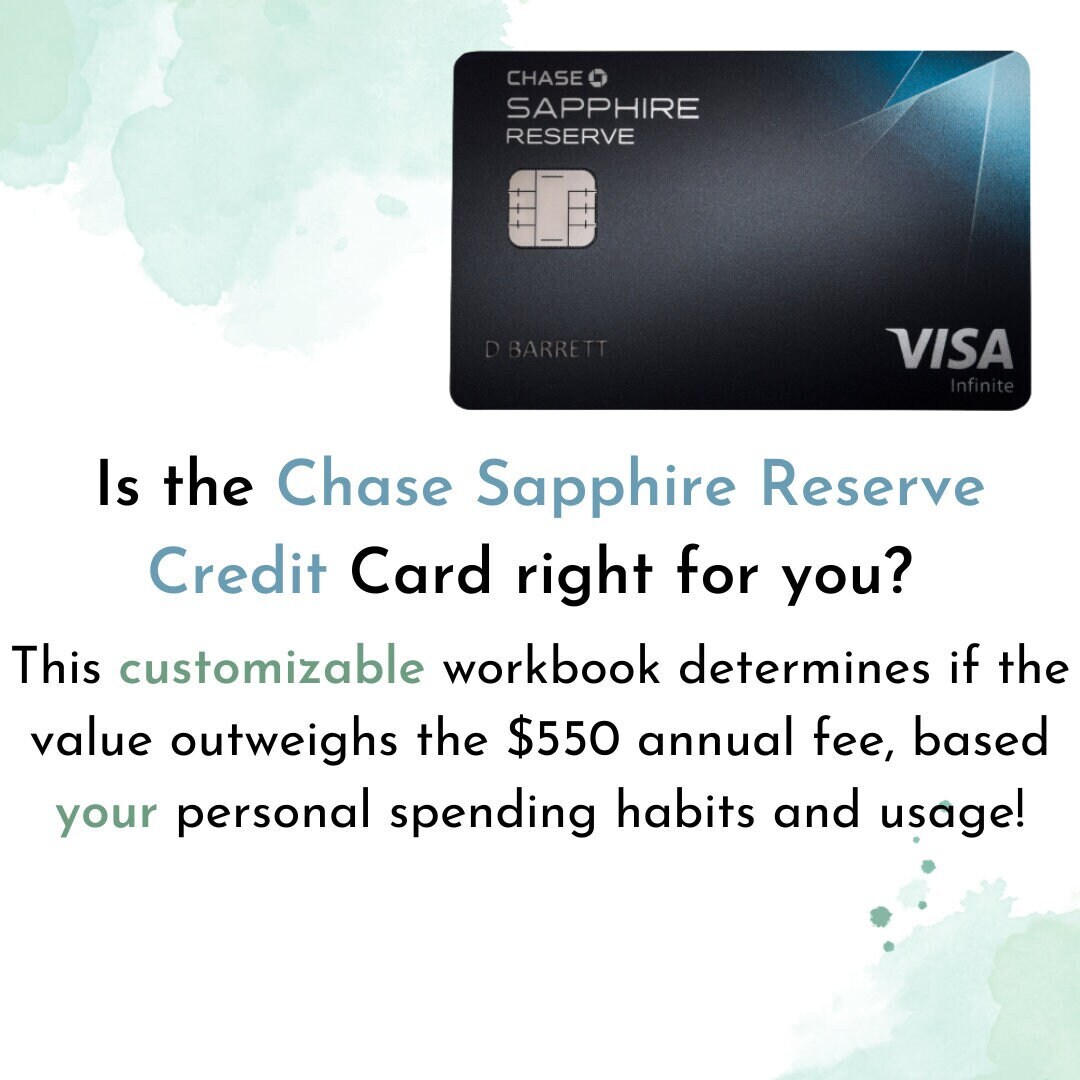 Chase Sapphire Reserve Personalized Rewards Calculator Etsy