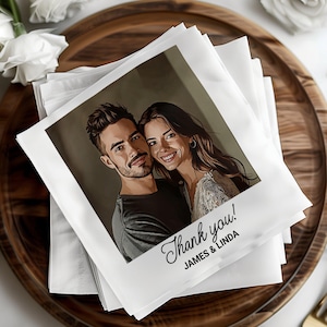 Tovaglioli con foto di cartoni animati personalizzati, tovaglioli con foto personalizzate per cocktail, bevande o pranzi, laurea, festa di compleanno, matrimonio, fidanzamento