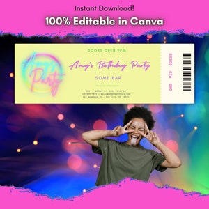 Ticket template, concert ticket, voucher template, editable, gift certificate, birthday gifts, anniversary gift,surprise gift ticket