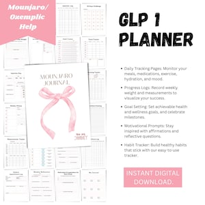GLP1 Tracker, GLP1 Journal, GLP1 Planner, GLP 1, GLP1, GLP 1 shirts, GLP guide, glp 1 ebook, glp 1 stickers, glp1 help, weight loss tracker