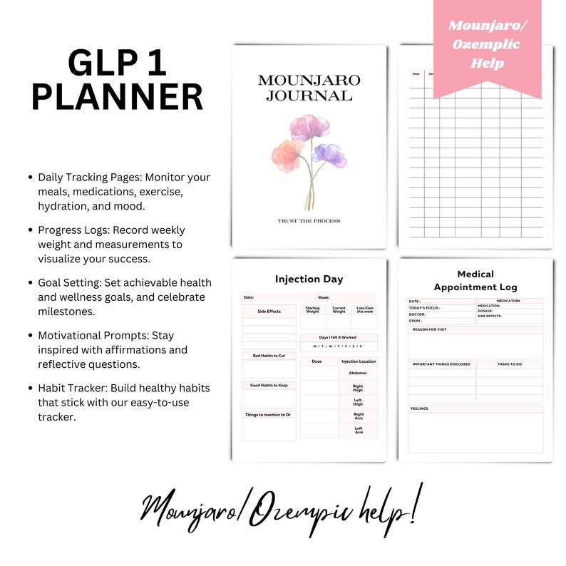 GLP-1 Weight Loss Planner, Tracker & Journal (digital Download) - Etsy
