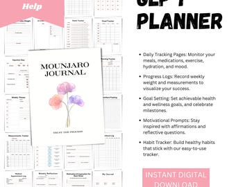 GLP-1 Weight Loss Planner, Tracker & Journal (Digital Download)