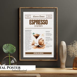 Espresso Martini,Espresso Martini Druck,Espresso Martini Kunst,Espresso Martini Poster,Espresso Martini Wandkunst,Martini Geschenke,Unterzeichnung Getränk
