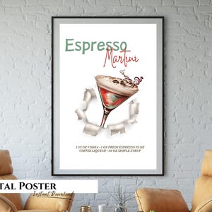 Espresso Martini,Espresso Martini Druck,Espresso Martini Kunst,Espresso Martini Poster,Espresso Martini Wandkunst,Martini Geschenke,Unterzeichnung Getränk