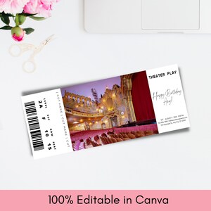 Editable Ticket template, concert ticket template, voucher template, editable, gift certificate, birthday gifts,anniversary gift,gift ticket