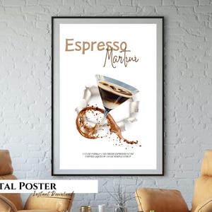 Espresso Martini,Espresso Martini Druck,Espresso Martini Kunst,Espresso Martini Poster,Espresso Martini Wandkunst,Martini Geschenke,Unterzeichnung Getränk