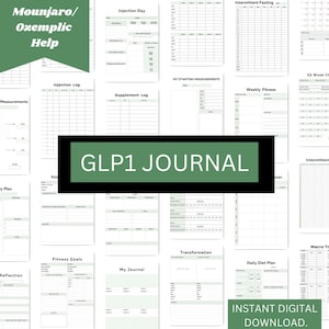 Peut inclure: Un journal num&eacute;rique imprimable pour suivre les m&eacute;dicaments GLP1, la perte de poids et les objectifs de remise en forme. Le journal comprend des pages pour les journaux d'injection, les journaux de suppl&eacute;ments, les plans d'entra&icirc;nement hebdomadaires, les plans d'alimentation quotidiens, et plus encore. Le journal est con&ccedil;u pour aider les gens &agrave; g&eacute;rer leur poids et &agrave; am&eacute;liorer leur sant&eacute; globale.
