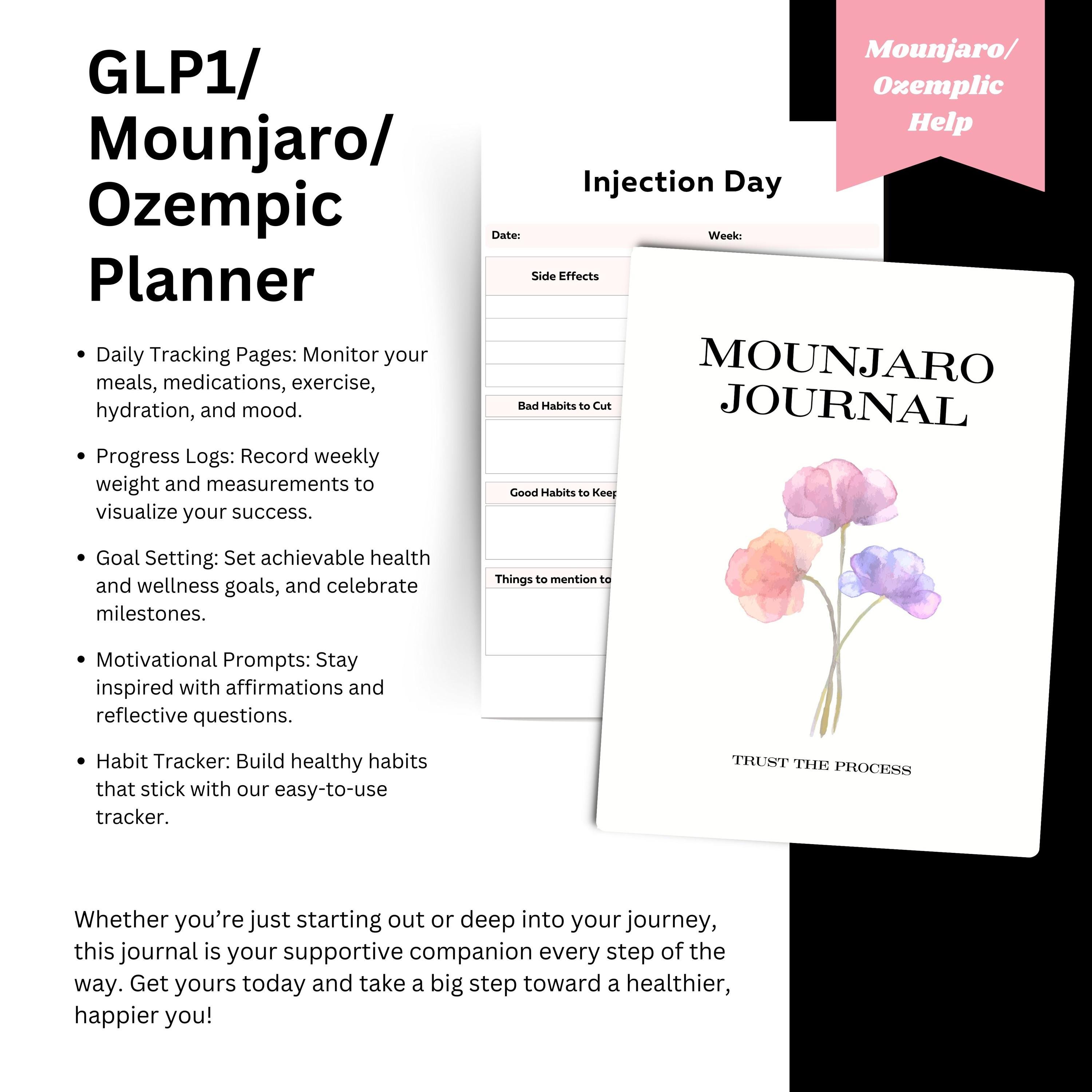 GLP-1 Weight Loss Planner, Tracker & Journal (digital Download) - Etsy