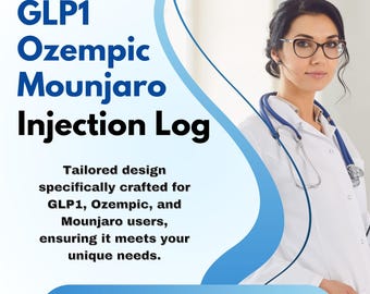 GLP-1 Weight Loss Tracker, Injection Log, Side Effect Monitor (Digital Download)