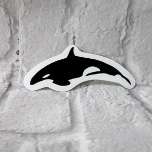 Orca Whale Sticker, Handmade Decals for Ocean Lovers, Killer Whale Sticker, Ocean inspired Decal for Aquatic Lovers, Ocean Wildlife Sticker