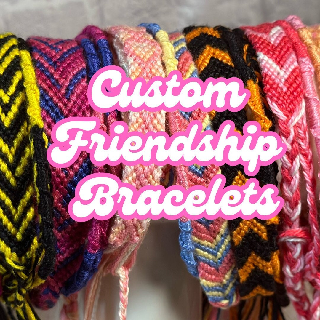 Custom Friendship Bracelet Pack of 3, Custom Thread Bracelet, Braided