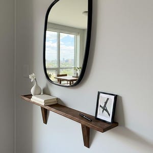 Handmade Solid Pine Floating Shelf: Rustic Modern Wall Decor