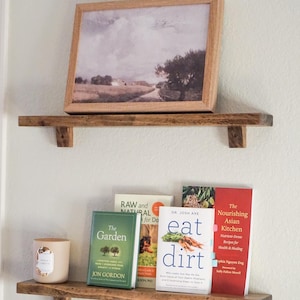 Rustic Wooden Floating Shelf – Custom Wall Shelf for Books, Pictures, and Home Decor