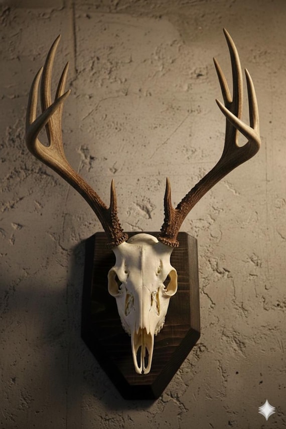 Custom Handmade Deer Skull Plaque: Trophy Mount Display - Etsy