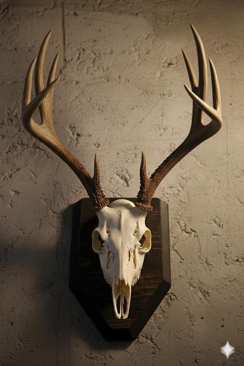 Custom Handmade Deer Skull Plaque: Trophy Mount Display - Etsy
