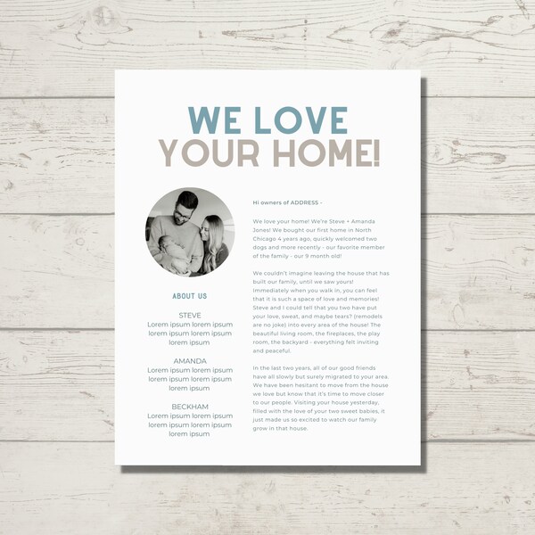 First Time Home Buyer Offer Letter Etsy Australia