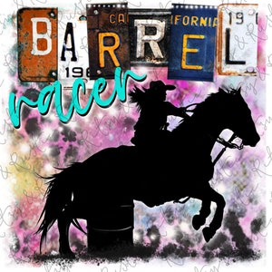 Barrel Racer - License Plate - Sublimation Design Downloads - PNG Print File for Sublimation Or Print - Digital Download - File Digital