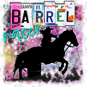 Barrel Racer - Florida License Plate - Sublimation Design Downloads - PNG Print File for Sublimation Or Print - Digital Download