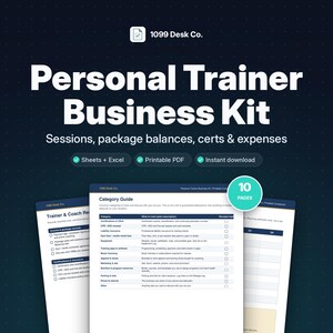 Personal Trainer Business Tracker Spreadsheet | Prepaid Packages, Cert & CPR Expiry, Gym Rent + Tax Set-Aside