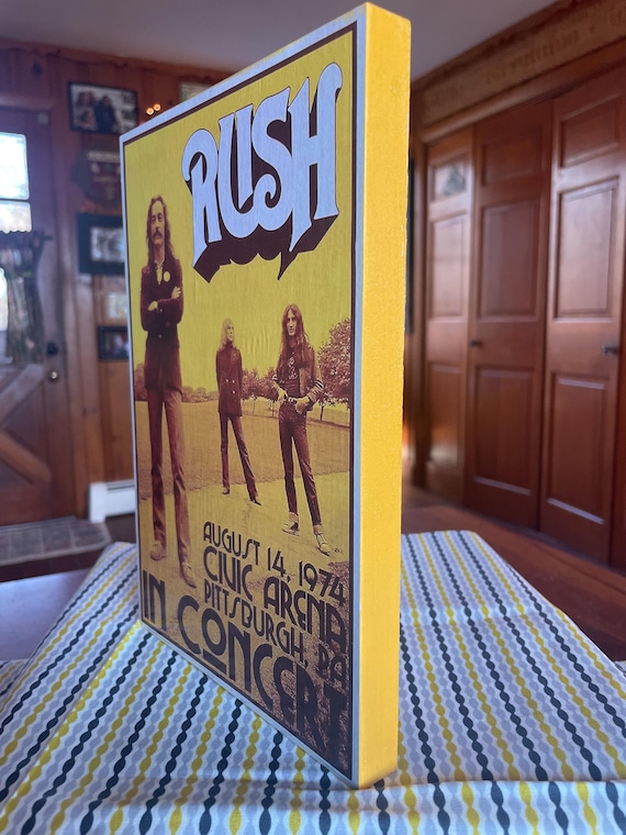Handmade Rush Band Poster on Pine Wood: 1974 Pittsburgh Concert - Etsy