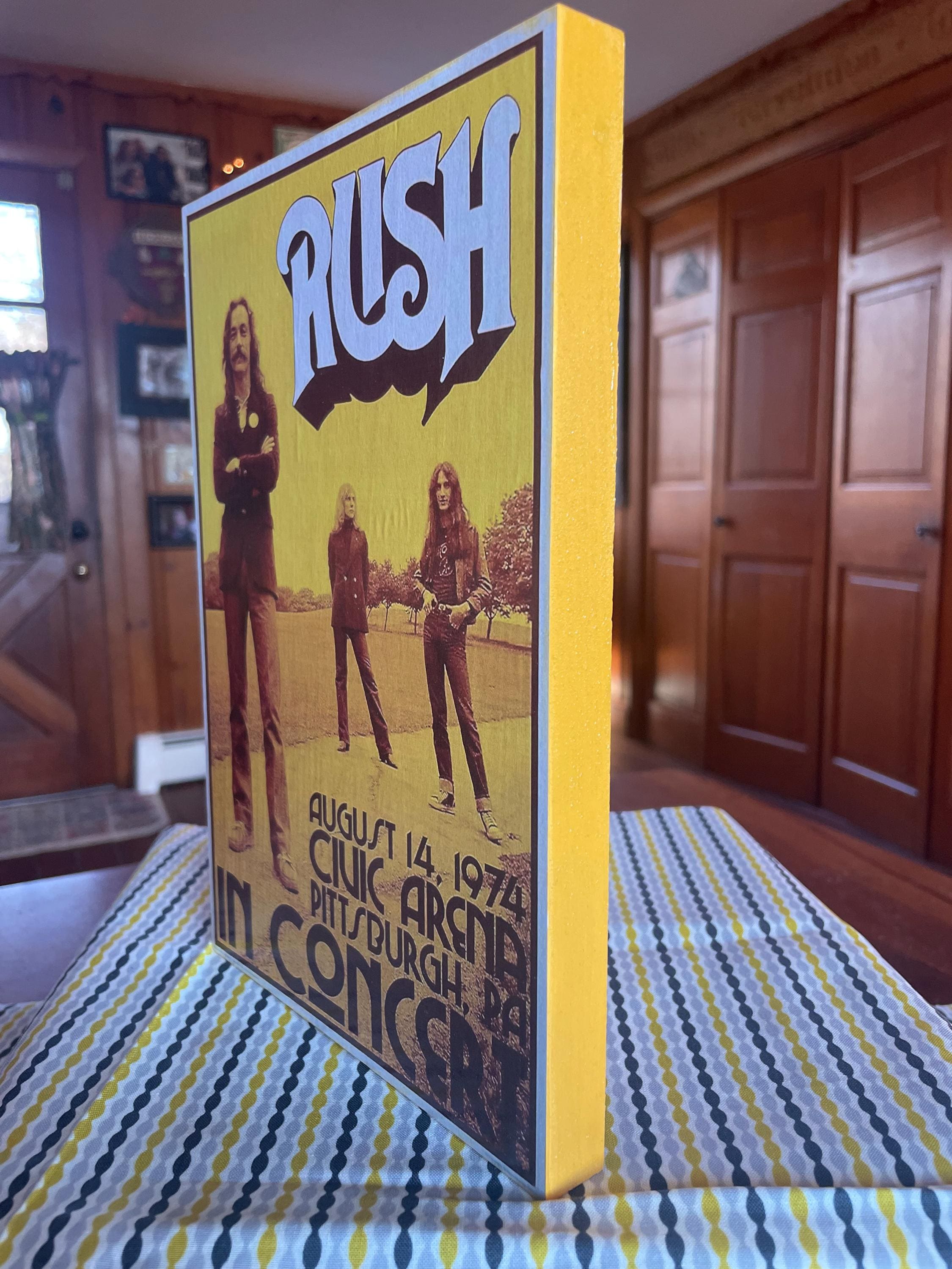 Handmade Rush Band Poster on Pine Wood: 1974 Pittsburgh Concert - Etsy