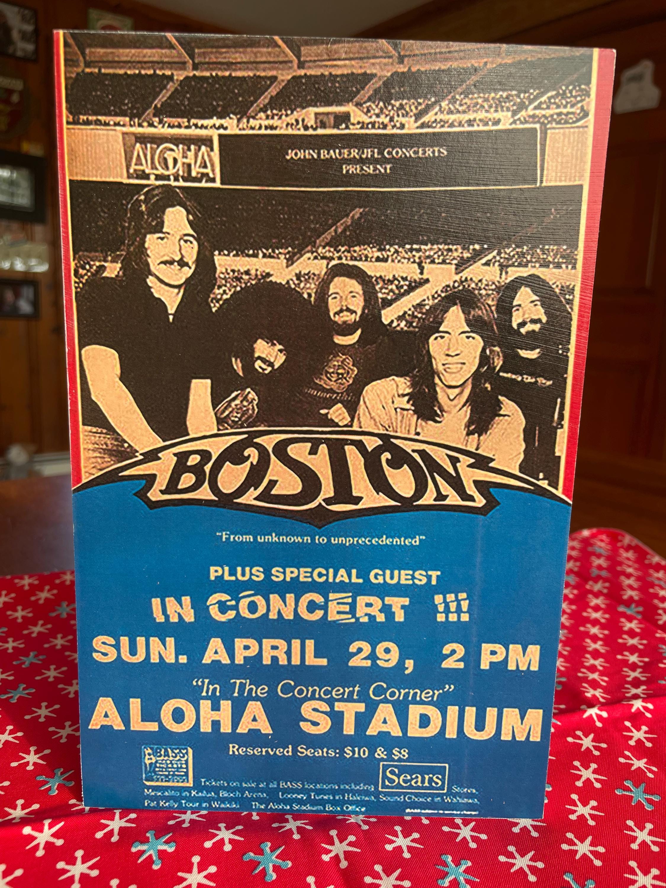 Concert Poster of the Band Boston From Their Aloha Stadium Concert