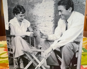 Roman Holiday Movie Fun Image Of Audrey Hepburn And Gregory Peck Playing Cards, Handmade On Pine Wood