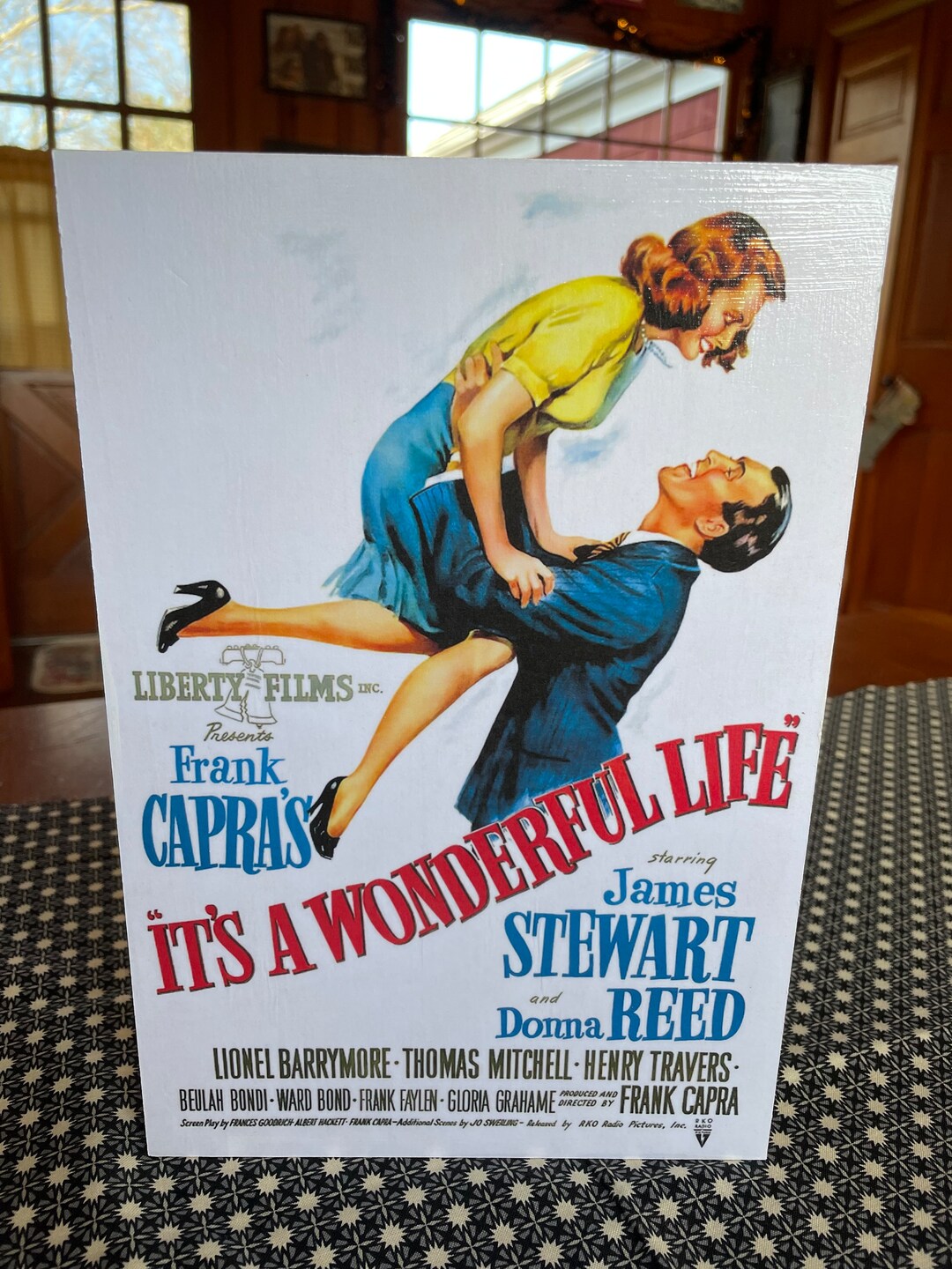 It's A Wonderful Life Movie Poster Handmade on Pine Wood - Etsy
