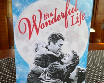It's A Wonderful Life Movie Poster Handmade With Pine Wood