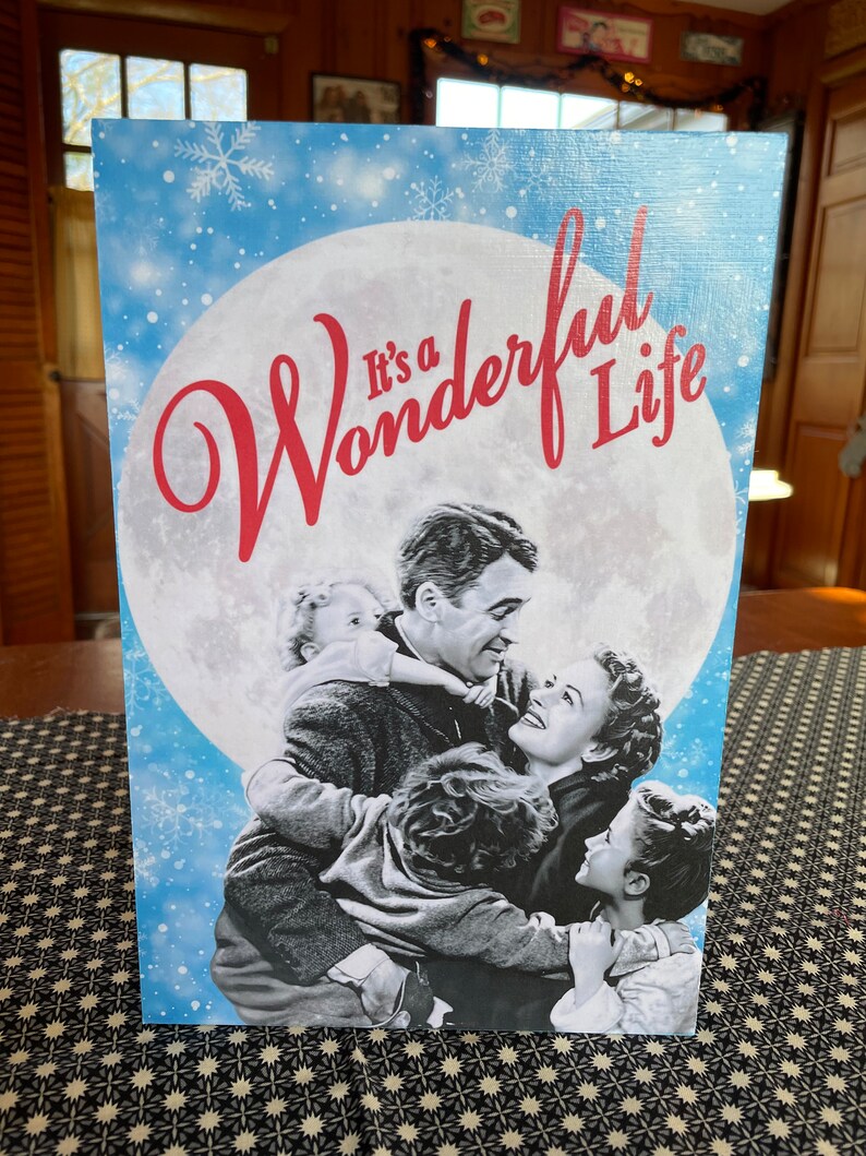 It's A Wonderful Life Movie Poster Handmade With Pine Wood - Etsy