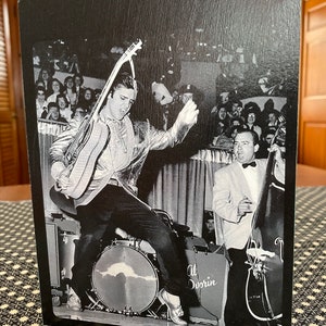 Amazing Image Of Elvis Presley On Stage Dancing Handmade On Pine Wood