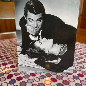 Beautiful Image Of Katharine Hepburn And Cary Grant Handmade On Pine Wood